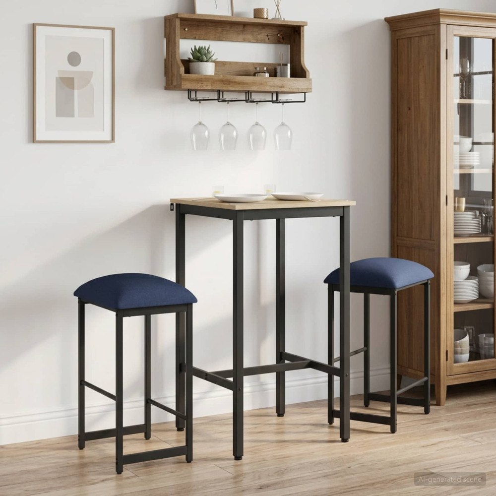vidaXL Barpall 2 st Blå 40 x 32 x 64 cm Konstruerat trä