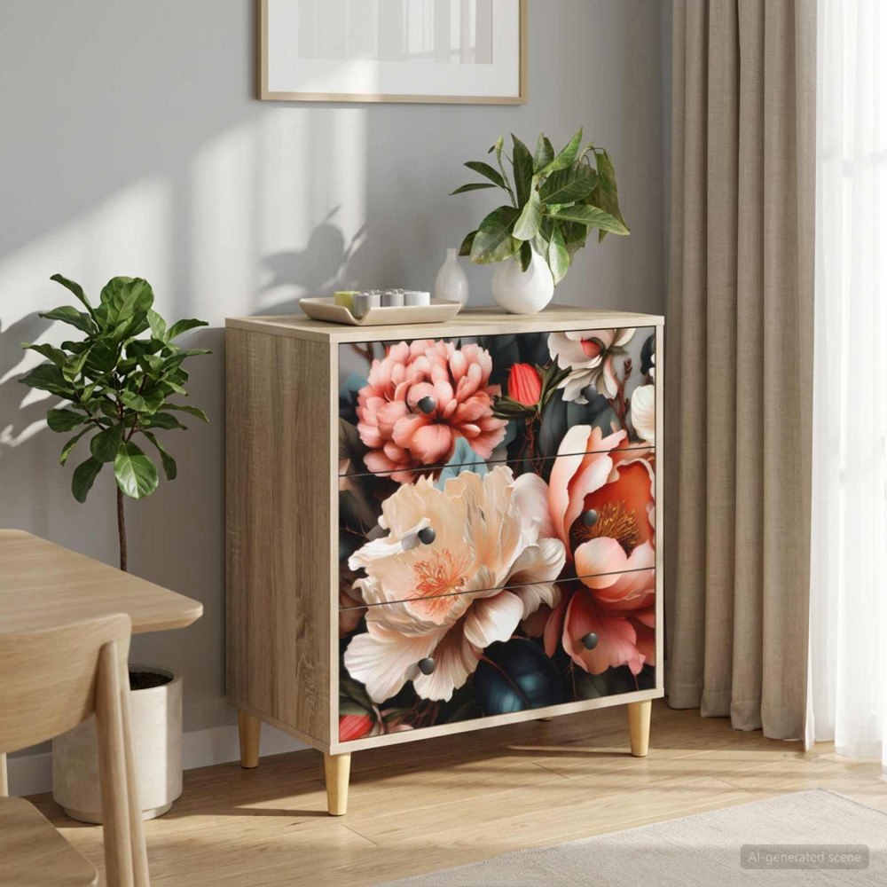 vidaXL Kommode BORNE Ljus piontryck 66 x 36,5 x 75 cm Konstruerat trä