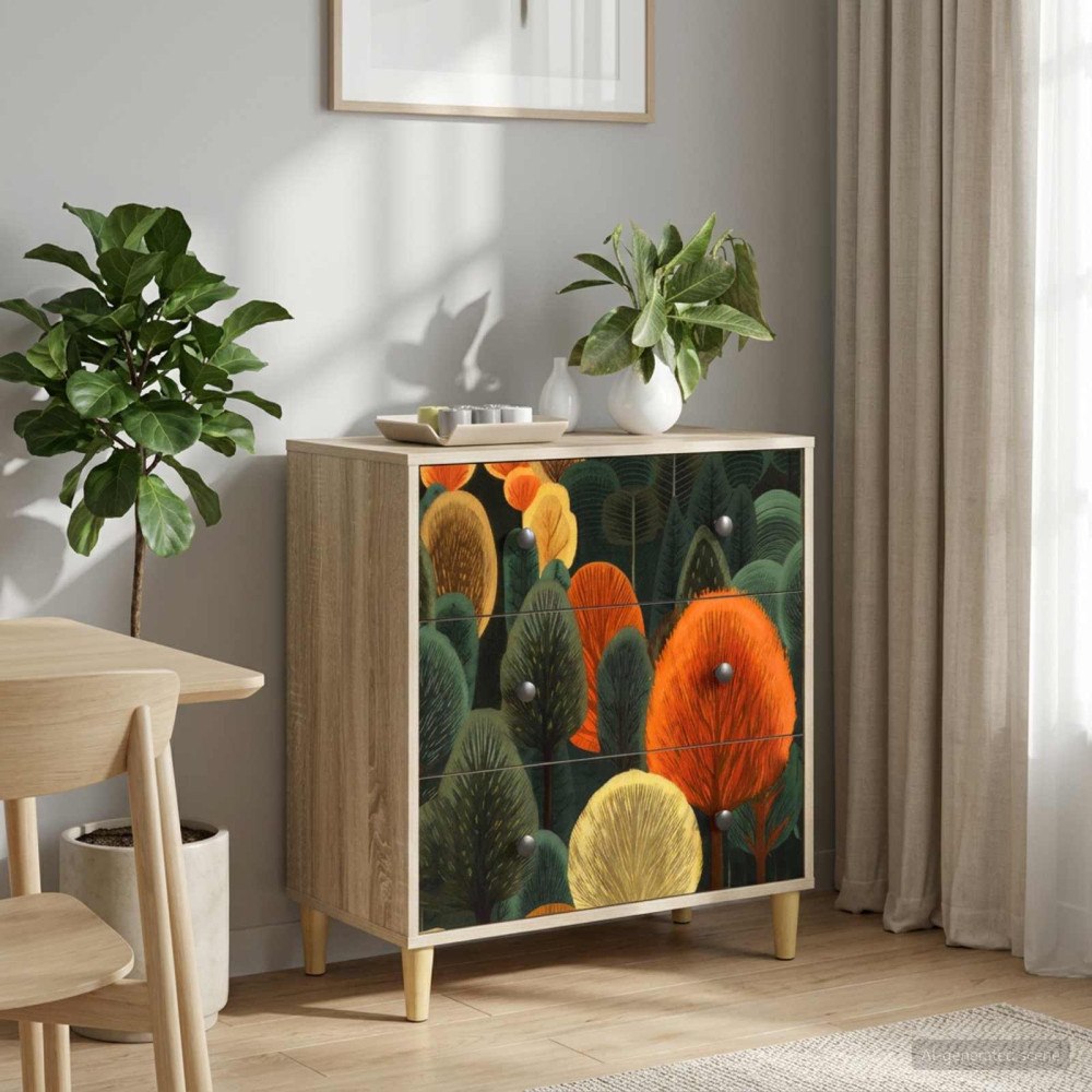 vidaXL Kommode ZAANDAM Skogsprint 66 x 36,5 x 75 cm Konstruerat trä