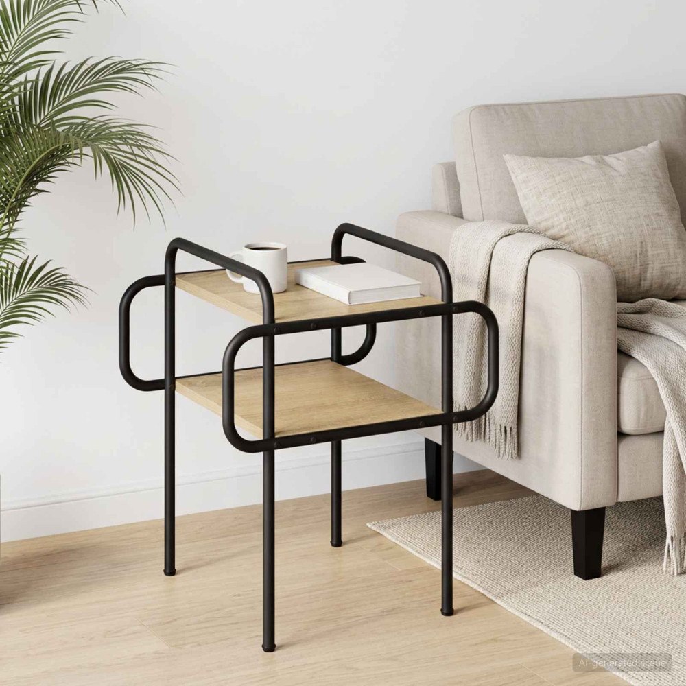 vidaXL Kaffeebord Sonoma-ek 40 x 40 x 51 cm Konstruerat trä