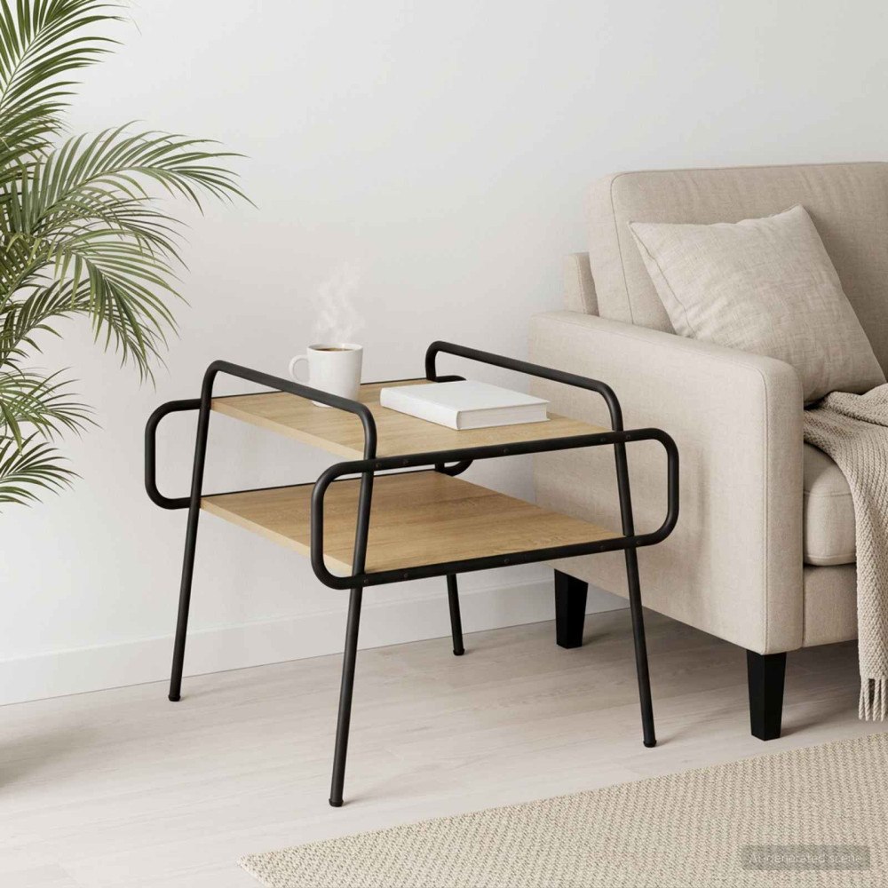 vidaXL Kaffeebord Sonoma-ek 60 x 60 x 51 cm Konstruerat trä