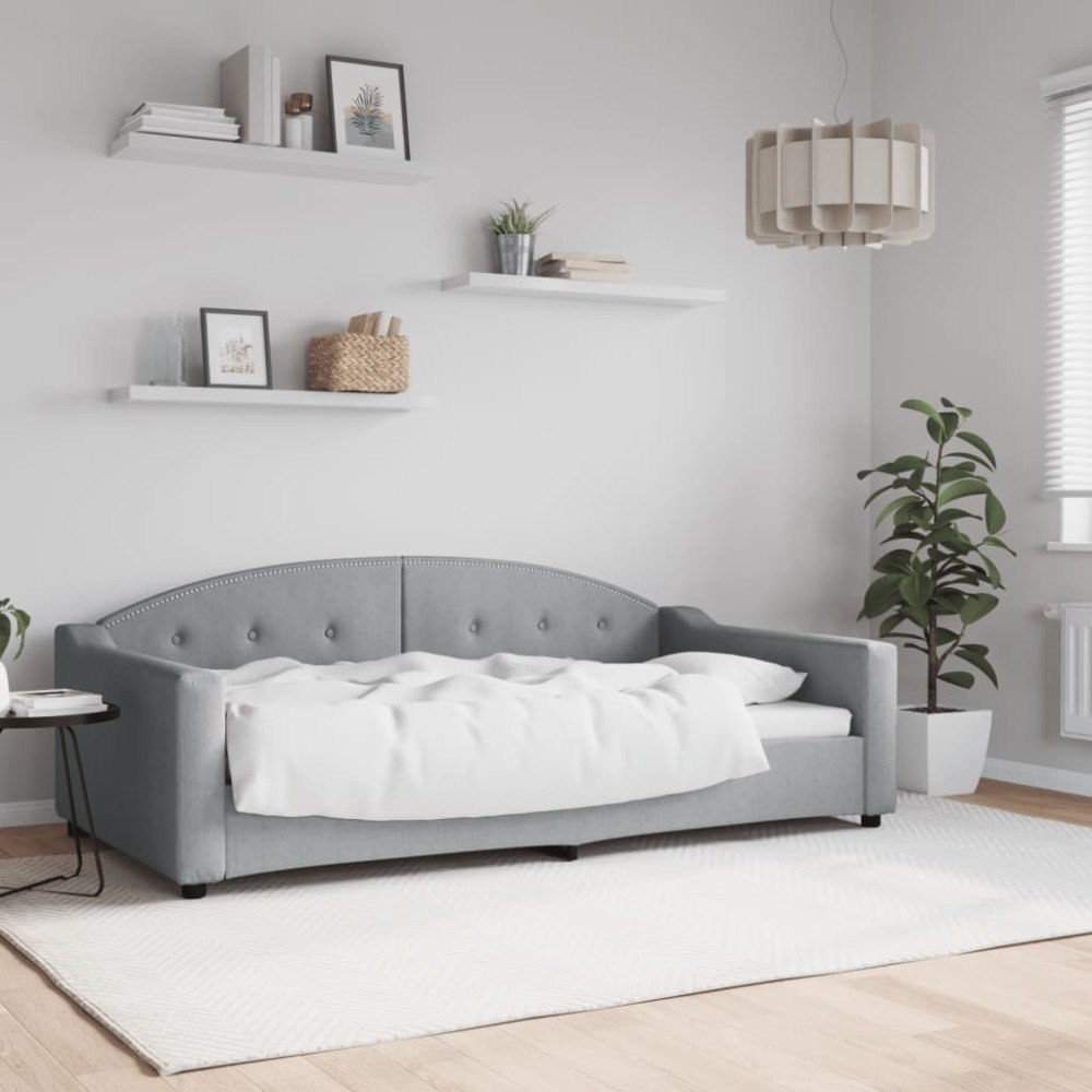 vidaXL Dagbädd ljusgrå 100x190 cm tyg