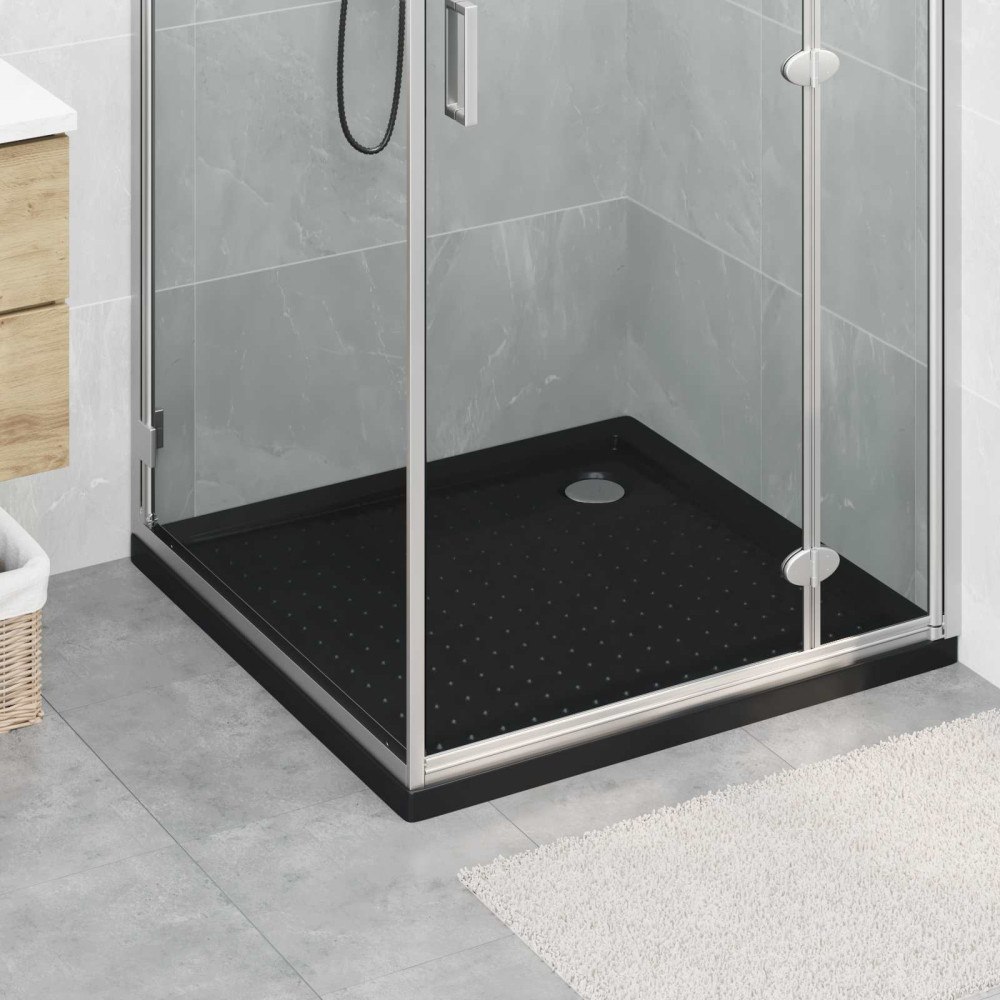 vidaXL Duschbas Tray med Prickar 90 x 90 x 4 cm ABS Svart