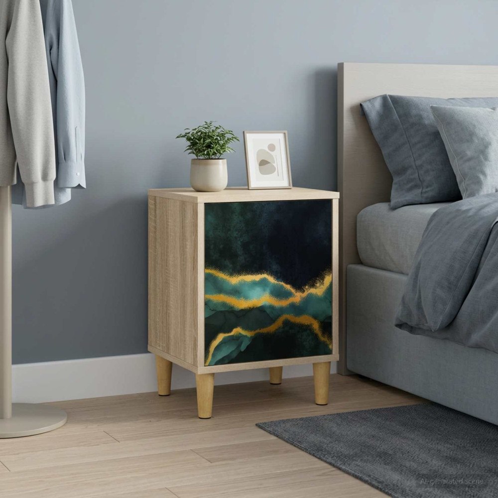 vidaXL Nattduksbord WIJHE Sonoma-ek 36 x 33 x 50 cm Konstruerat trä