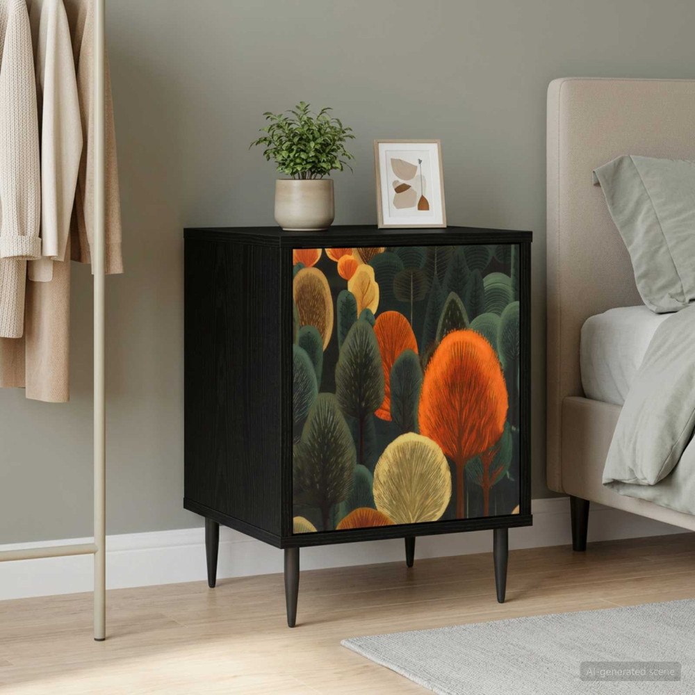 vidaXL Nattduksbord ZAANDAM Svart ek 36 x 33 x 51 cm Konstruerat trä