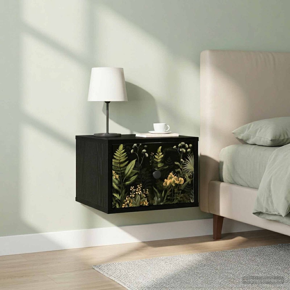 vidaXL Väggmonterad sänggavel RHENEN 2 st Svart ek 36 x 33 x 25 cm