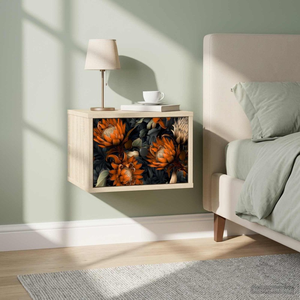 vidaXL Väggmonterad sänggavel LOCHEM Sonoma-ek 36 x 33 x 25 cm