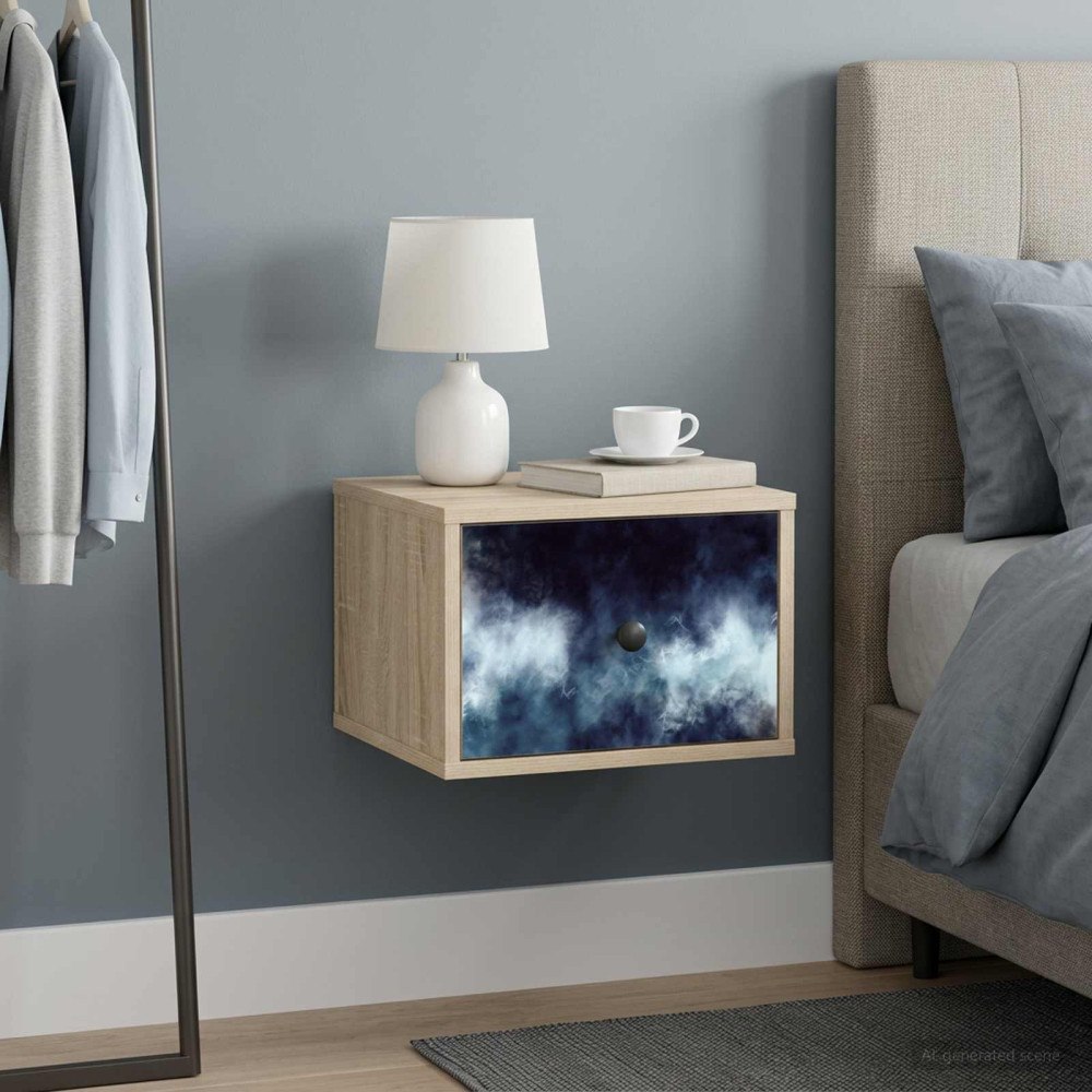 vidaXL Väggmonterad sänggavel RAALTE Sonoma-ek 36 x 33 x 25 cm