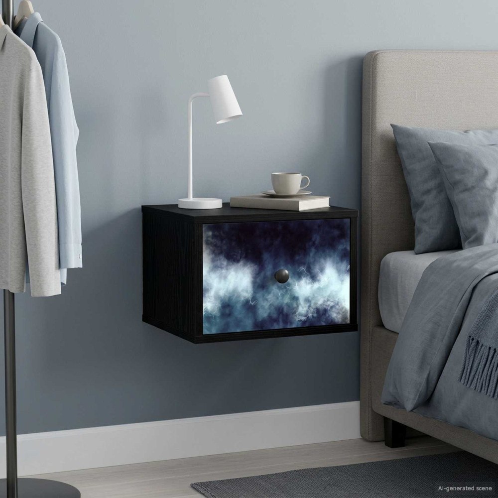 vidaXL Väggmonterad sänggavel RAALTE 2 st Svart ek 36 x 33 x 25 cm