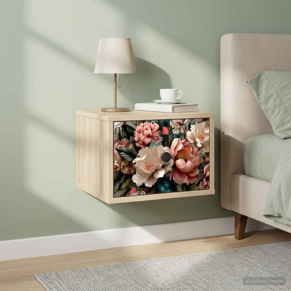 vidaXL Väggmonterad sänggavel BORNE Sonoma-ek 36 x 33 x 25 cm
