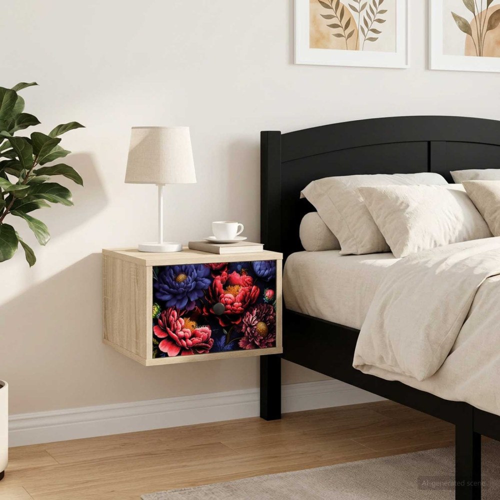 vidaXL Väggmonterad sänggavel KIEL 2 st Sonoma-ek 36 x 33 x 25 cm
