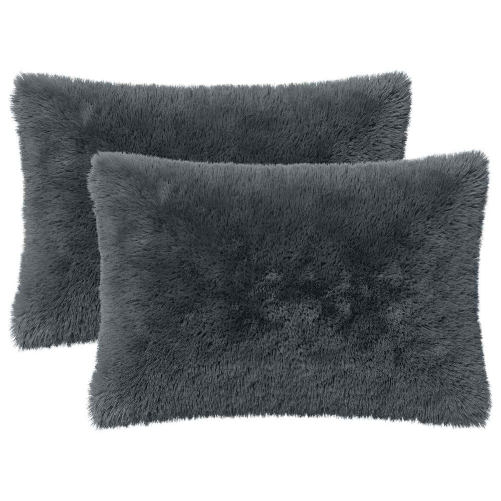 vidaXL Kudde med kudde HEERLEN 2 st Antracit PV Fleece