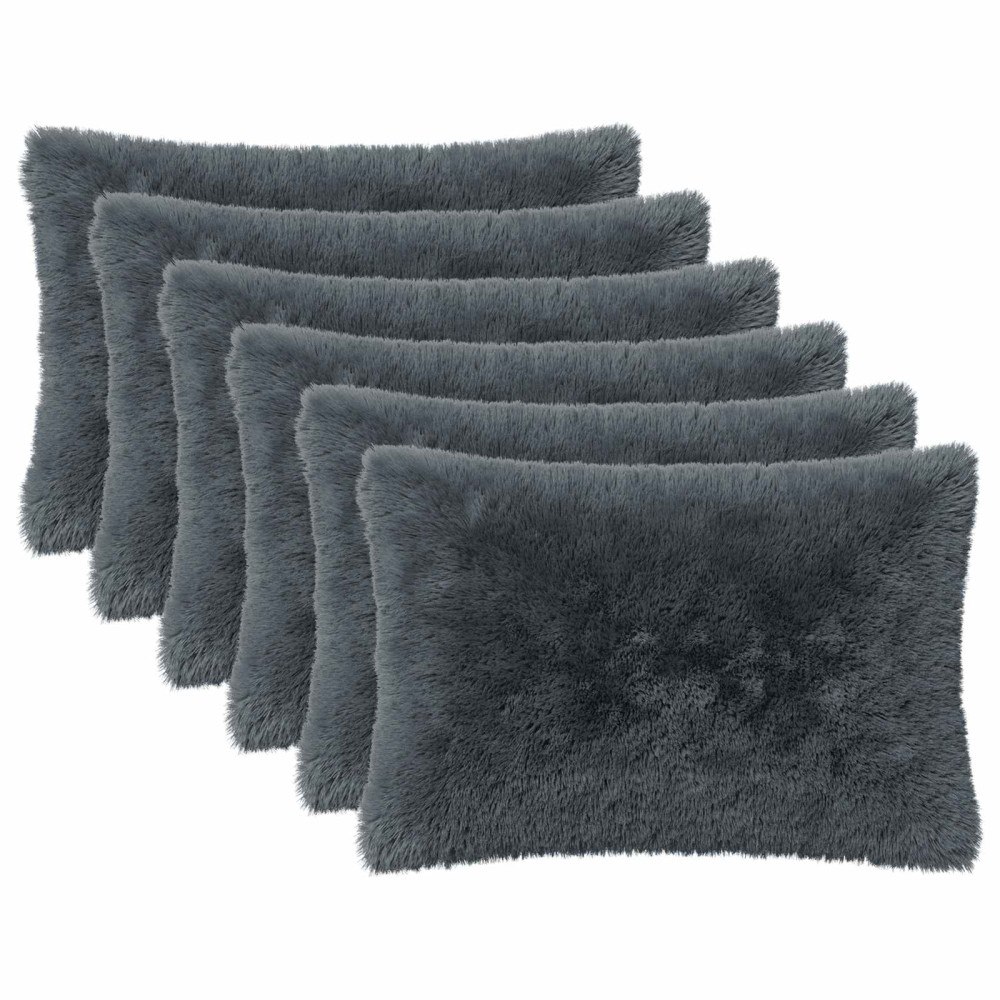 vidaXL Kudde med kudde HEERLEN 6 st Antracit PV Fleece