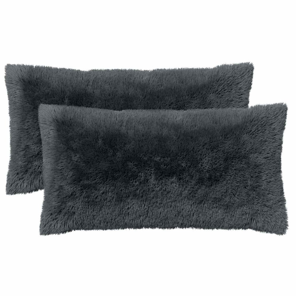 vidaXL Kudde med kudde HEERLEN 6 st Antracit PV Fleece