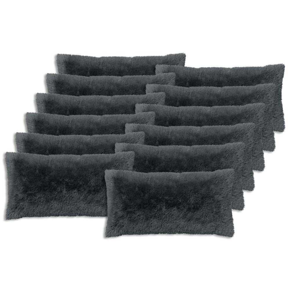 vidaXL Kudde med kudde HEERLEN 12 st Antracit PV Fleece