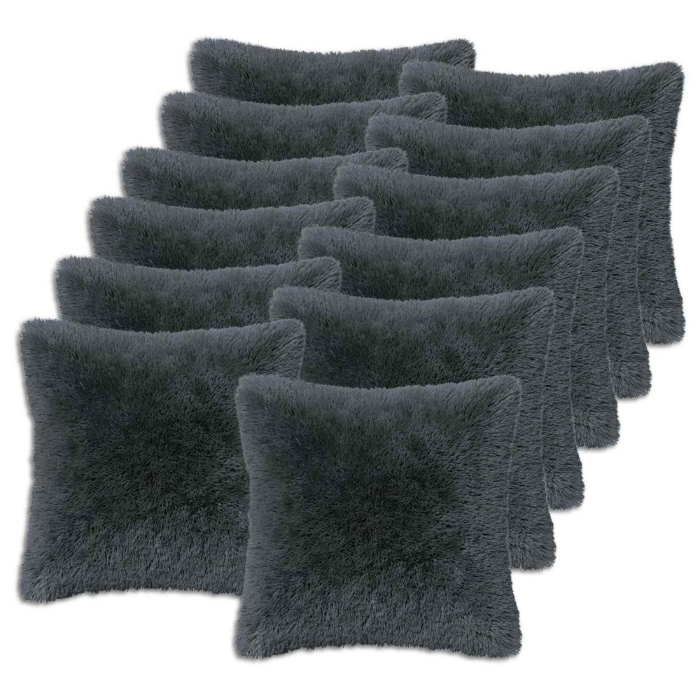 vidaXL Kudde med kudde HEERLEN 12 st Antracit PV Fleece