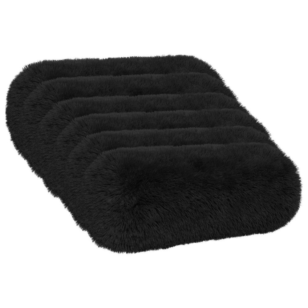 vidaXL Kudde med kudde HEERLEN 6 st Svart PV Fleece