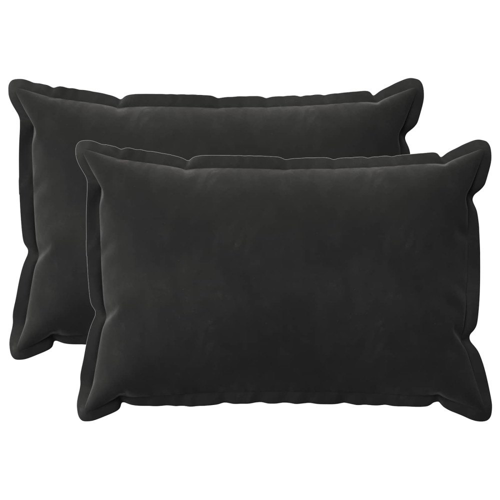 vidaXL Kudde med kudde HOUTEN 2 st Svart Sammet
