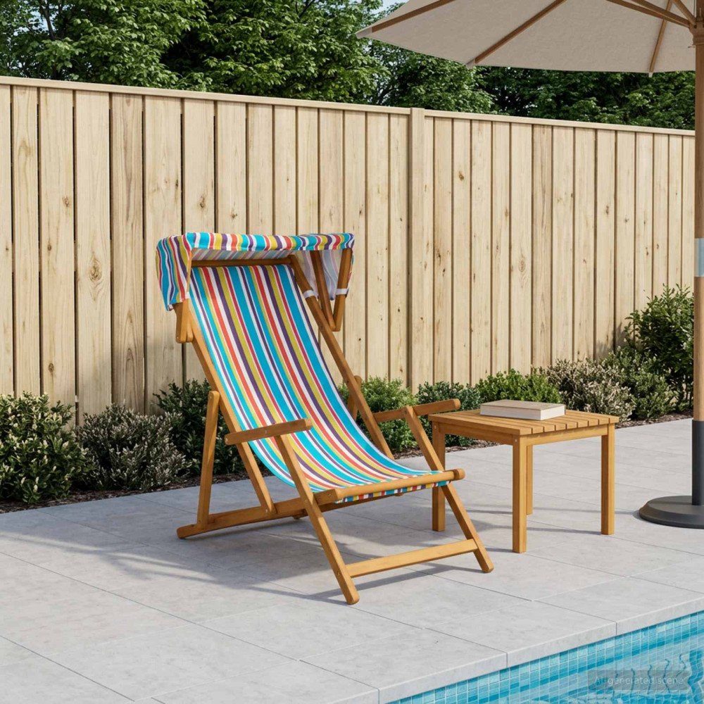 vidaXL Deck Chair 3 Position Massiv Eukalyptus Trä Flerfärgsdesign