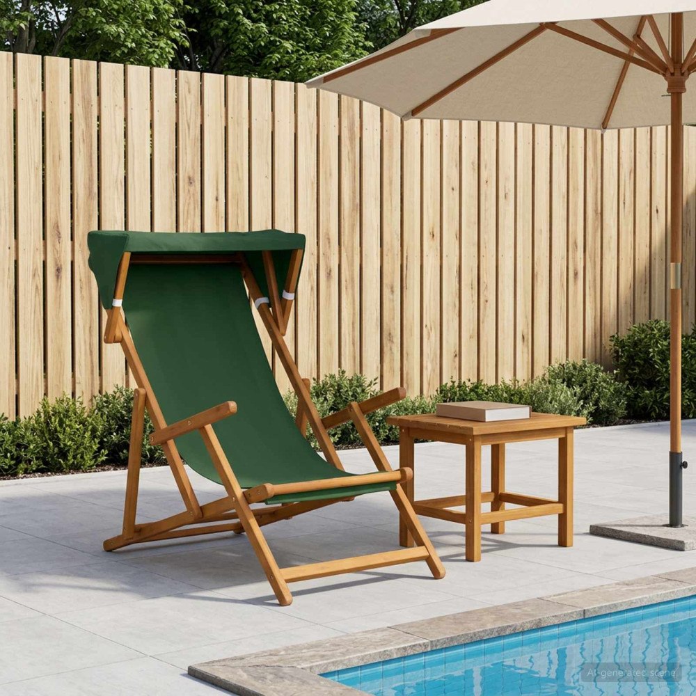 vidaXL Deck Chair 3 Position Massiv Eukalyptus Trä Grön
