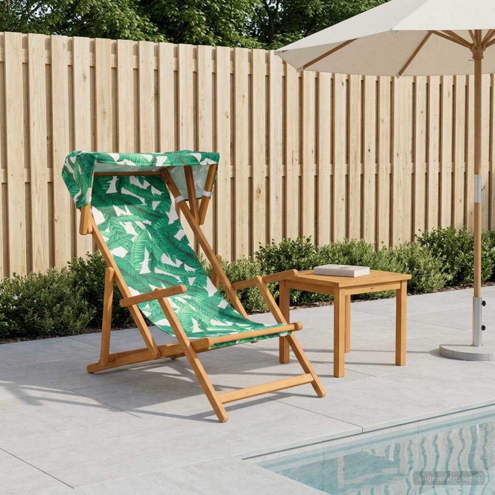 vidaXL Deck Chair 3 Position Massiv Eukalyptus Trä Bladmönster