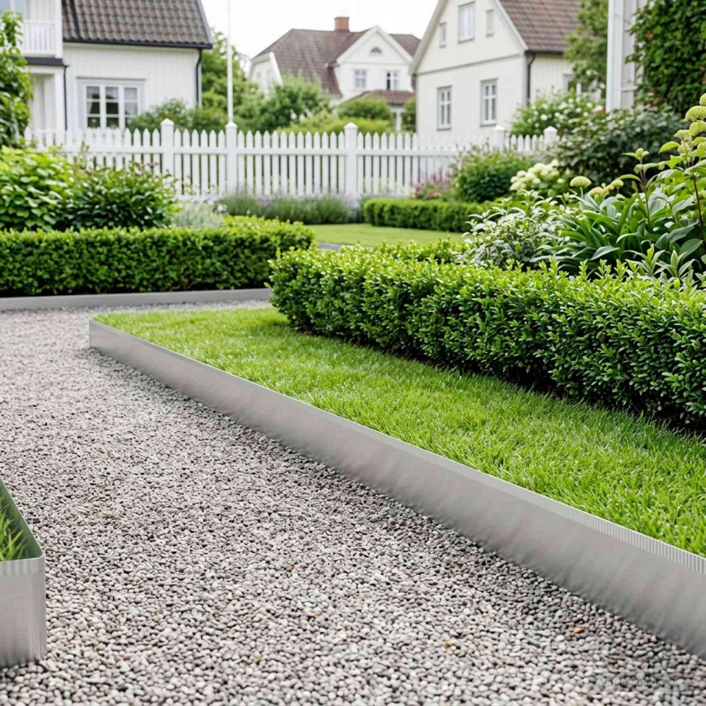 vidaXL vidaxl Kant för gräsmatta 5 m x 25 cm Galvaniserat stål Silver