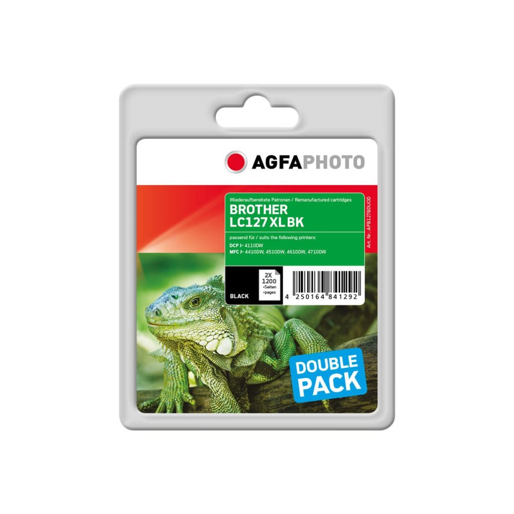 AGFAPHOTO AgfaPhoto Multi pack - 2-pack - svart - kompatibel - bläckpatron (alternativ för: Brother LC127XLBKBP2)