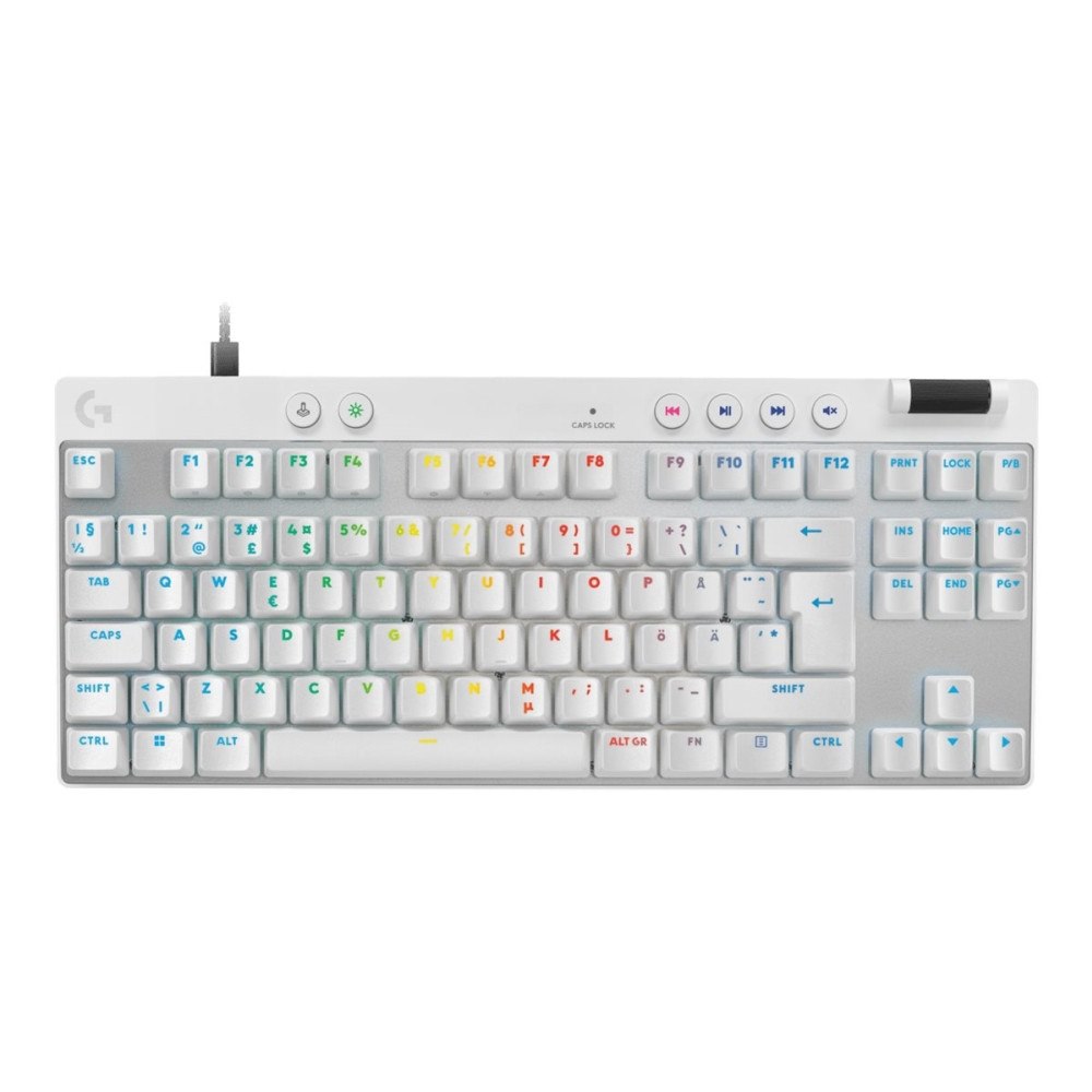 Logitech Logitech G PRO X RAPID - tangentbord TKL - QWERTY - nordiskt (danska/finska/norska/svenska) - vit Inmatningsenhet