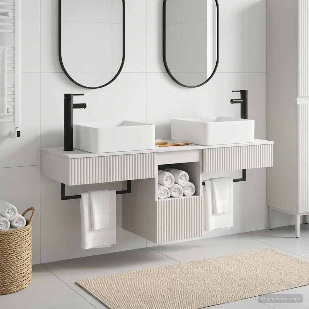 vidaXL Badrumsskåpsset 3 st Vit 53 x 35 x 39 cm Konstruerat trä