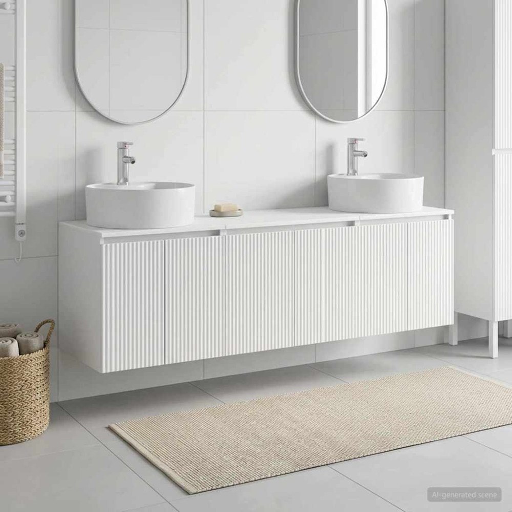 vidaXL Badrumsskåpsset 3 st Vit 49,5 x 44,5 x 65 cm Konstruerat trä