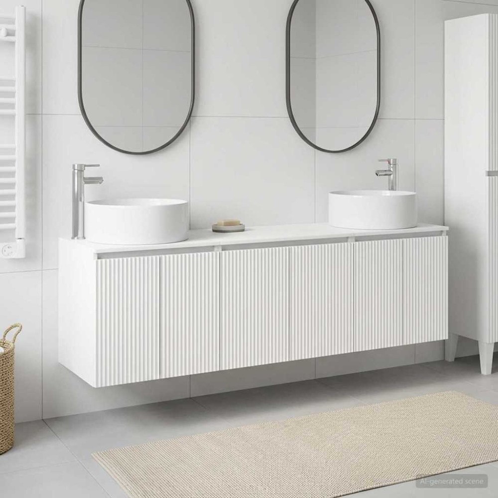 vidaXL Badrumsskåpsset 3 st Vit 49,5 x 44,5 x 65,5 cm Konstruerat trä