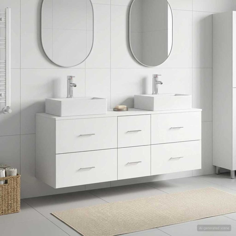 vidaXL Badrumsskåpsset 3 st Vit 49,5 x 41 x 62,5 cm Konstruerat trä