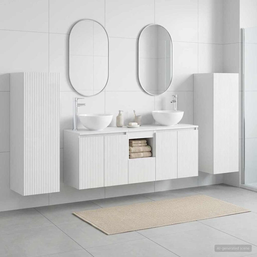 vidaXL Badrumsmöbelset 5 st Vit högglans 33 x 34,5 x 100 cm