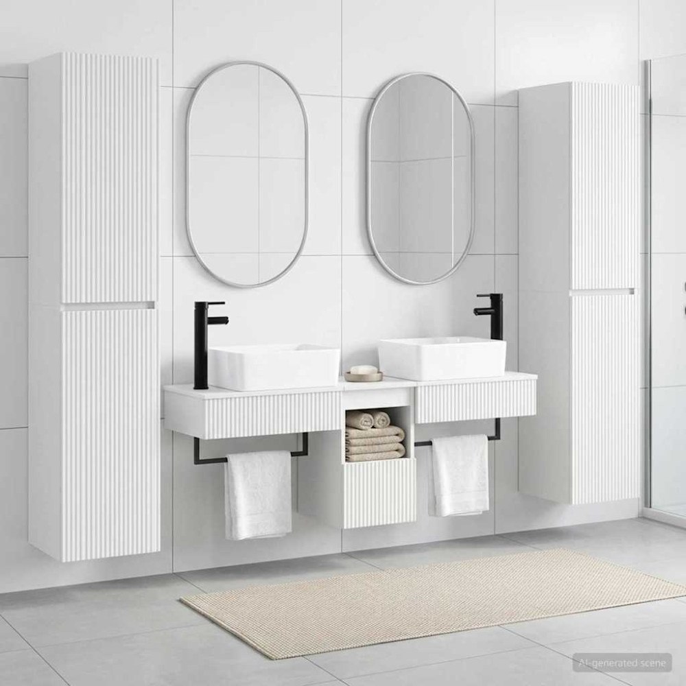 vidaXL Badrumsmöbelset 5 st Vit 33 x 34,5 x 160 cm Konstruerat trä