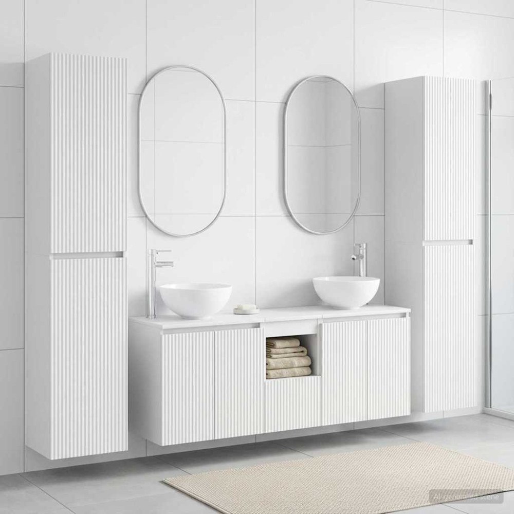 vidaXL Badrumsmöbelset 5 st Vit 33 x 34,5 x 160 cm Konstruerat trä