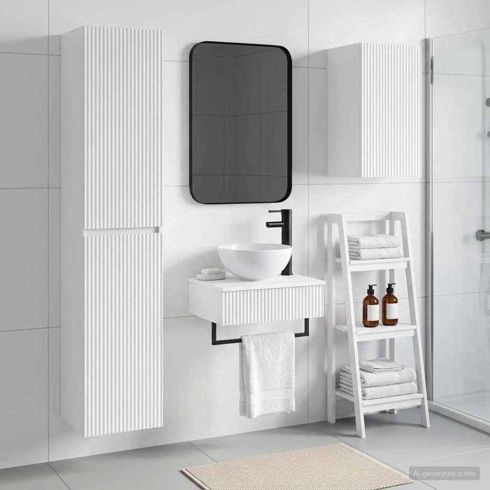 vidaXL Badrumsmöbelset 3 st Vit 33 x 34,5 x 160 cm Konstruerat trä