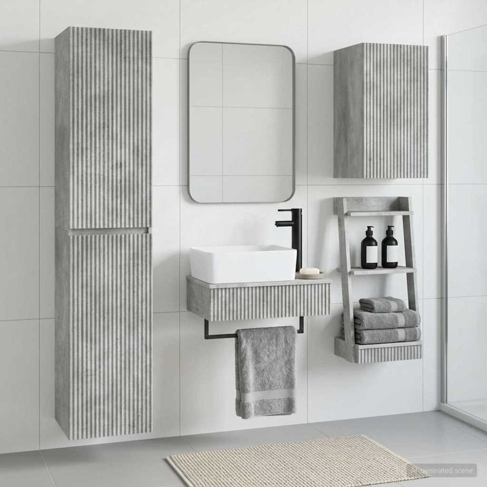 vidaXL Badrumsmöbelset 3 st Betonggrå 33 x 34,5 x 160 cm