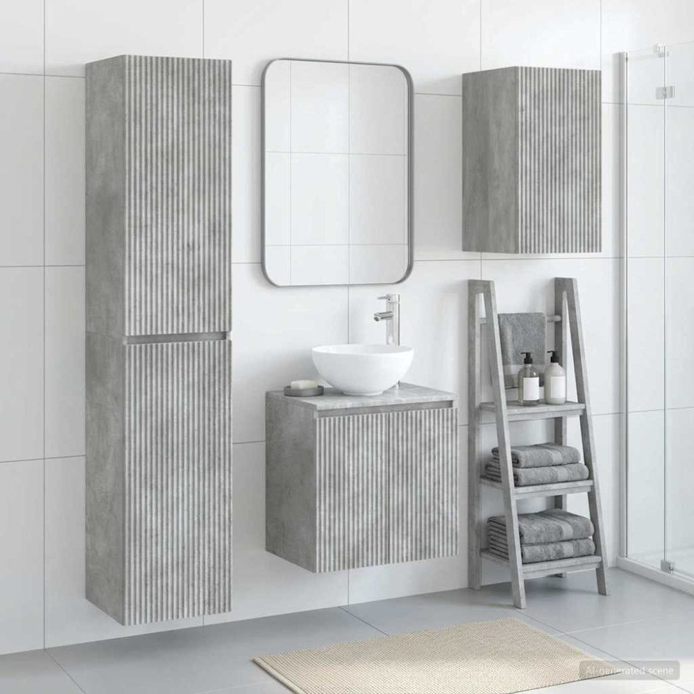 vidaXL Badrumsmöbelset 3 st Betonggrå 33 x 34,5 x 160 cm