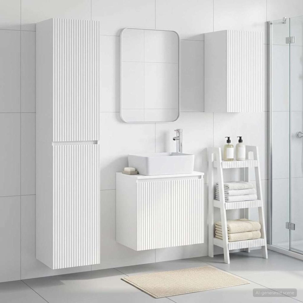 vidaXL Badrumsmöbelset 3 st Vit 33 x 34,5 x 160 cm Konstruerat trä