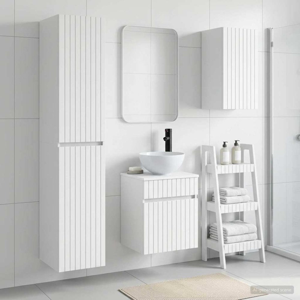 vidaXL Badrumsmöbelset 3 st Vit 33 x 34,5 x 160 cm Konstruerat trä