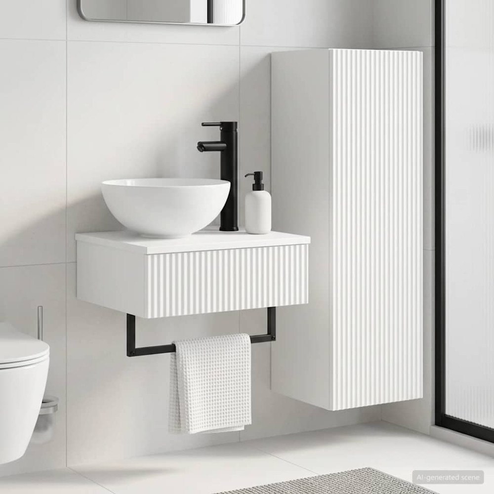 vidaXL Badrumsmöbelset 2 st Vit 33 x 34,5 x 100 cm Konstruerat trä