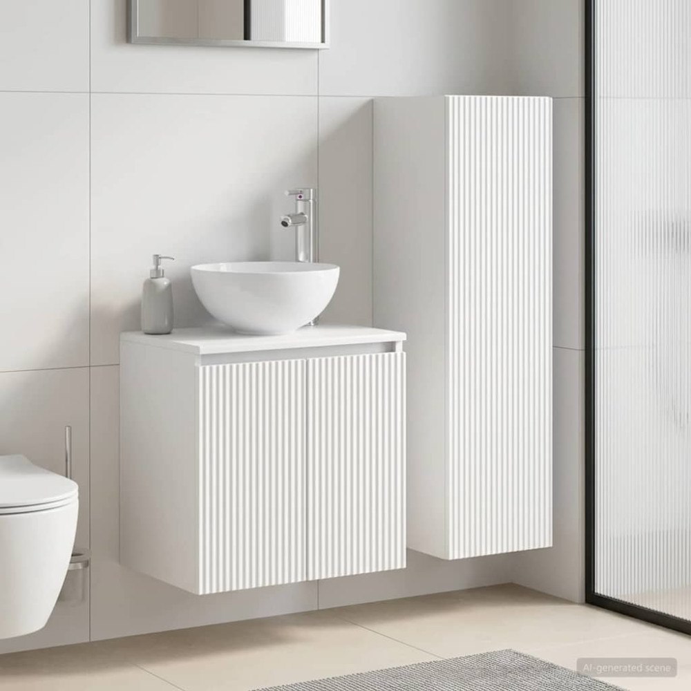 vidaXL Badrumsmöbelset 2 st Vit 33 x 34,5 x 100 cm Konstruerat trä