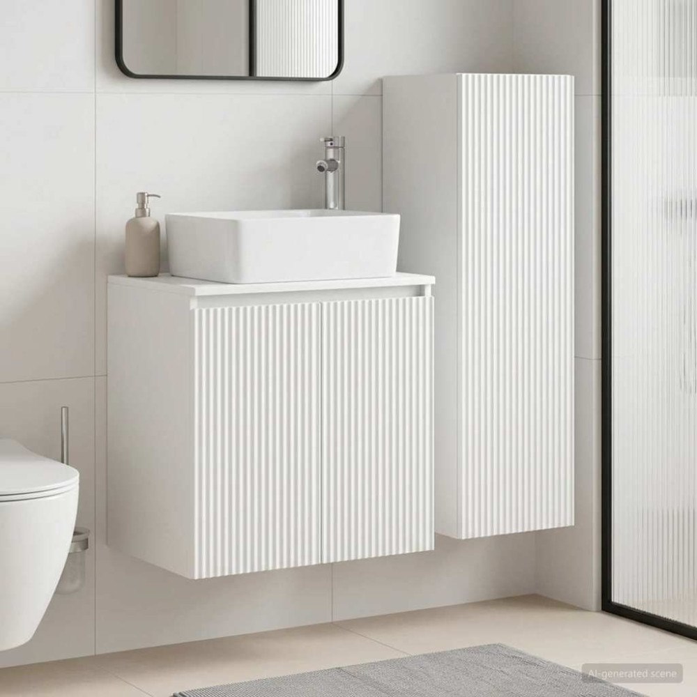 vidaXL Badrumsmöbelset 2 st Vit 33 x 34,5 x 100 cm Konstruerat trä