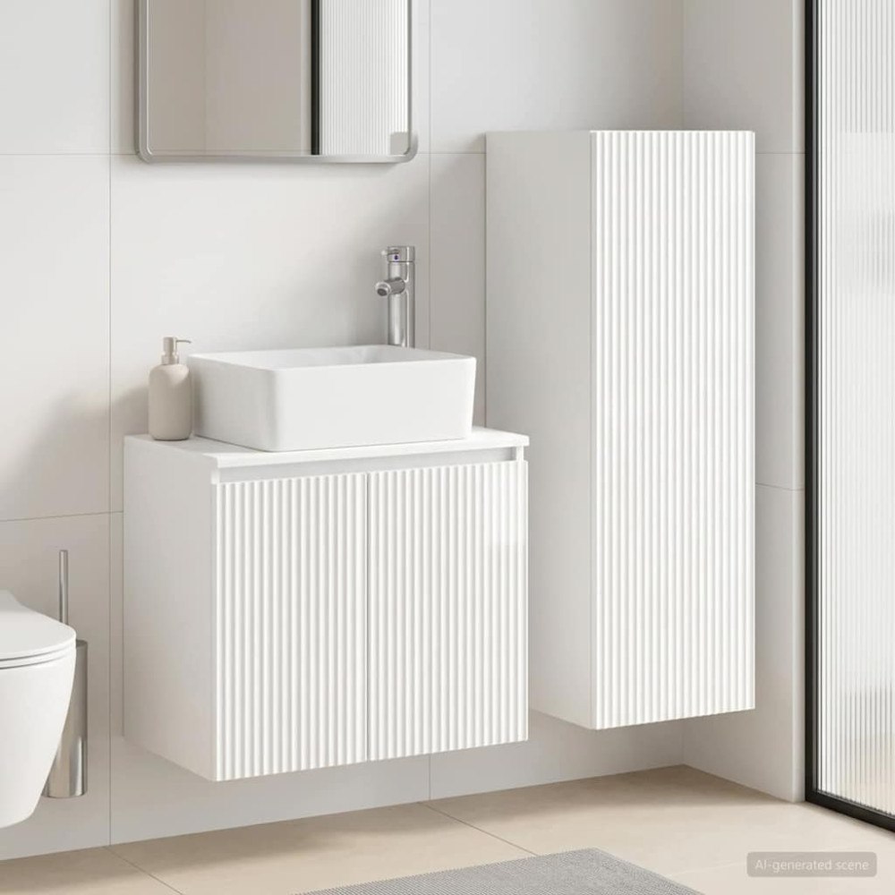 vidaXL Badrumsmöbelset 2 st Vit högglans 33 x 34,5 x 100 cm