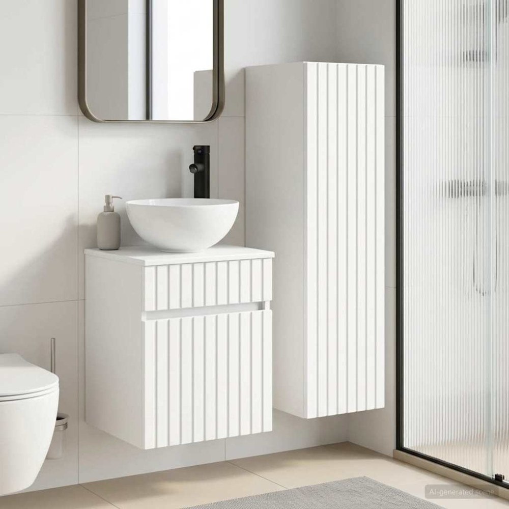 vidaXL Badrumsmöbelset 2 st Vit 33 x 34,5 x 100 cm Konstruerat trä