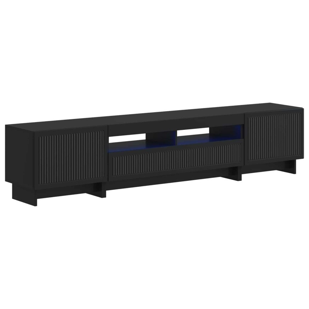 vidaXL 5-delars LED TV-bänk Svart Konstruerat trä