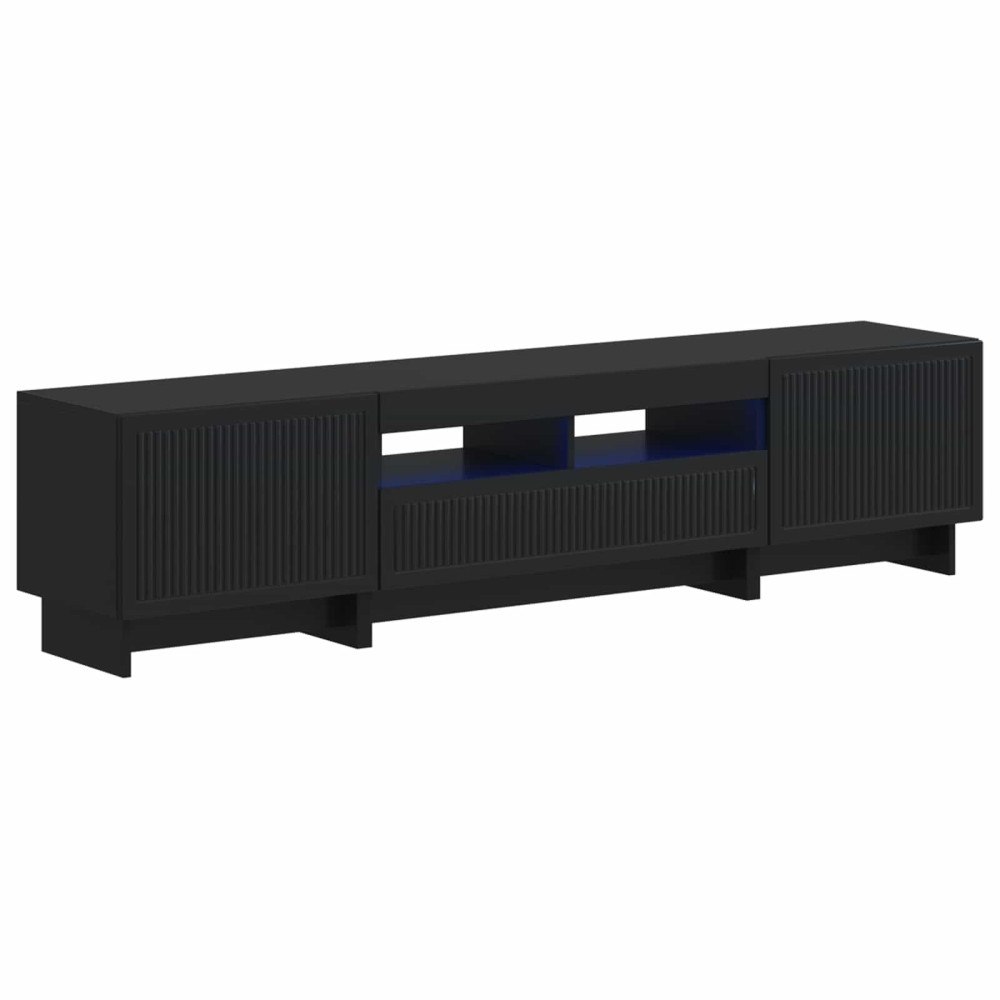 vidaXL 5-delars LED TV-bänk Svart Konstruerat trä
