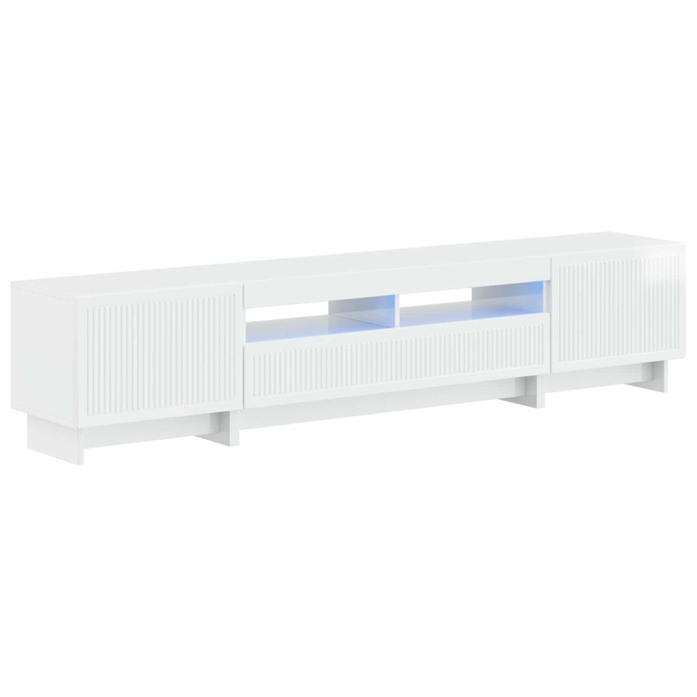 vidaXL 5-delars LED TV-bänk Vit högglans Konstruerat trä