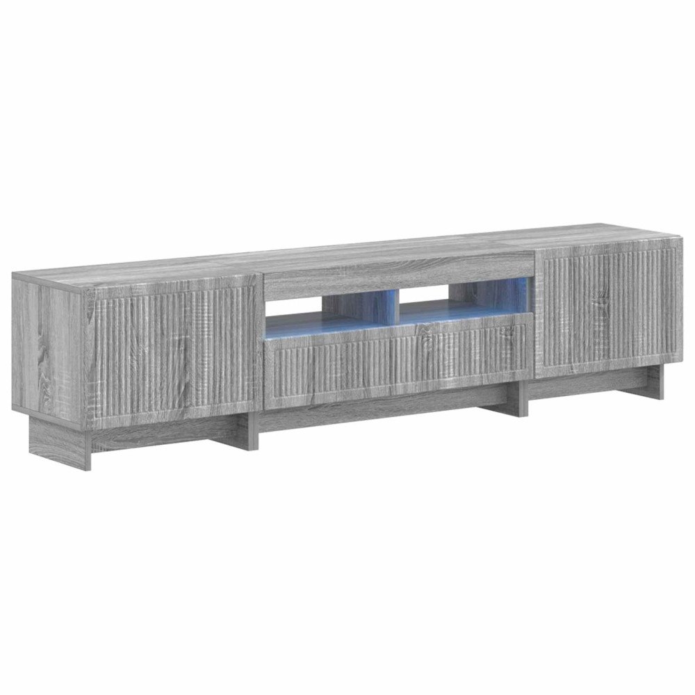 vidaXL 5-delars LED TV-bänk Grå Sonoma Konstruerat trä