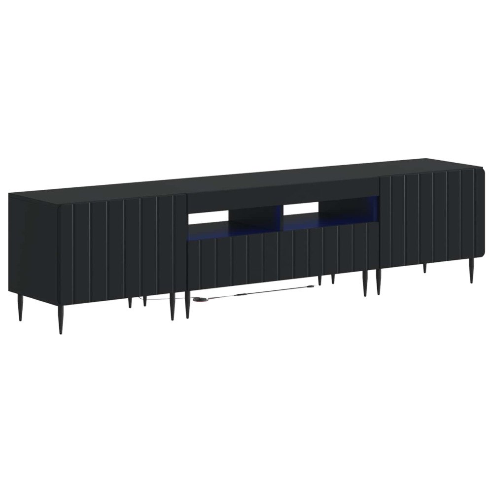 vidaXL 5-delars LED TV-bänk Svart Konstruerat trä